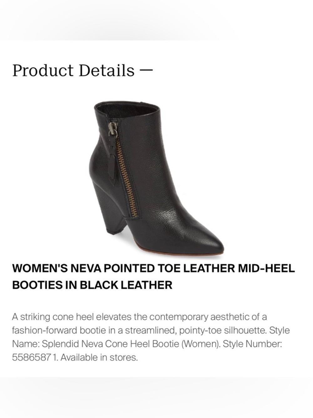 Splendid Neva ankle boots booties zipped cone heel pebbles leather black sz 8.5 - Picture 9 of 9